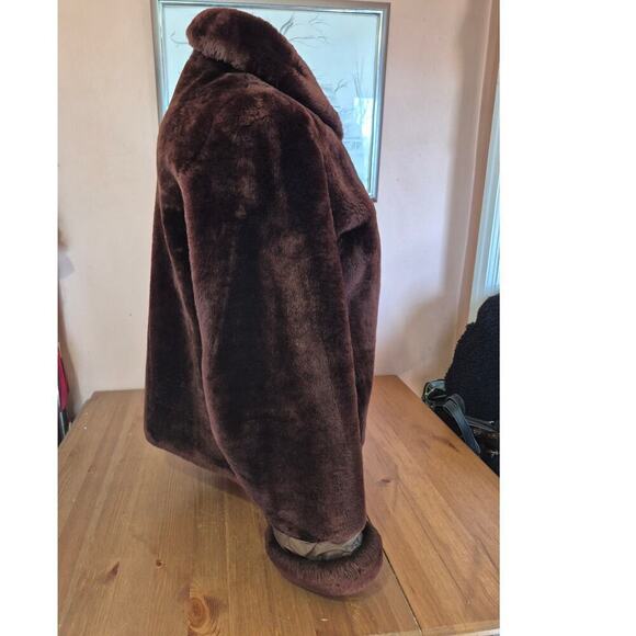 Vintage Kerrybrooke 1960s faux fur womens coat dark brown soft size medium - Picture 2 of 8